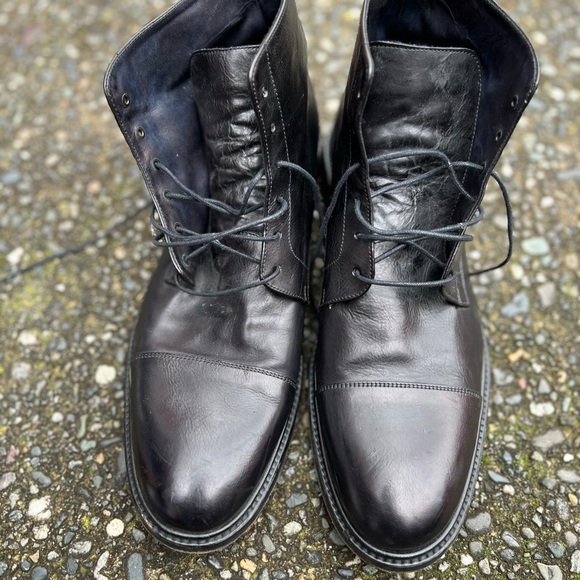 Paul Smith Dark Leather Lace-Up Boots